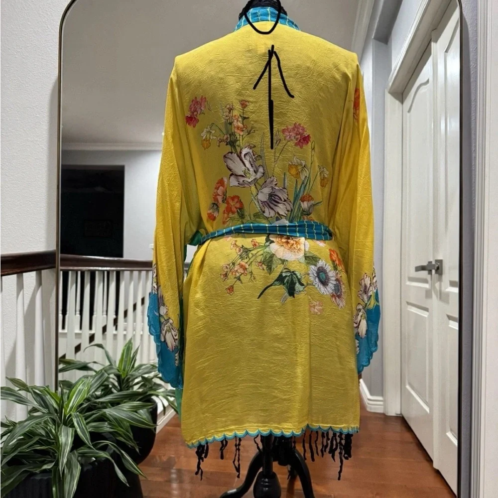 Johnny Was Multicolor Floral Kimono Size L - Picture 9 of 10